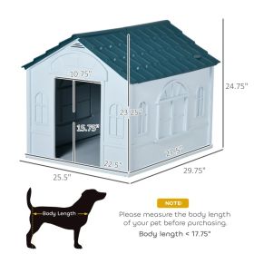 Plastic House With Door, For Medium And Small Dogs, Water Resistant, Easy To Assemble, Blue (Option: Deep Ocean Blue)