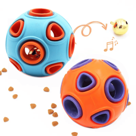 Rubber Ball With Bell Sound, 2-Pack, Interactive Pet Chew Toy For Puppies And Small Dogs (Option: Two Medium Balls)